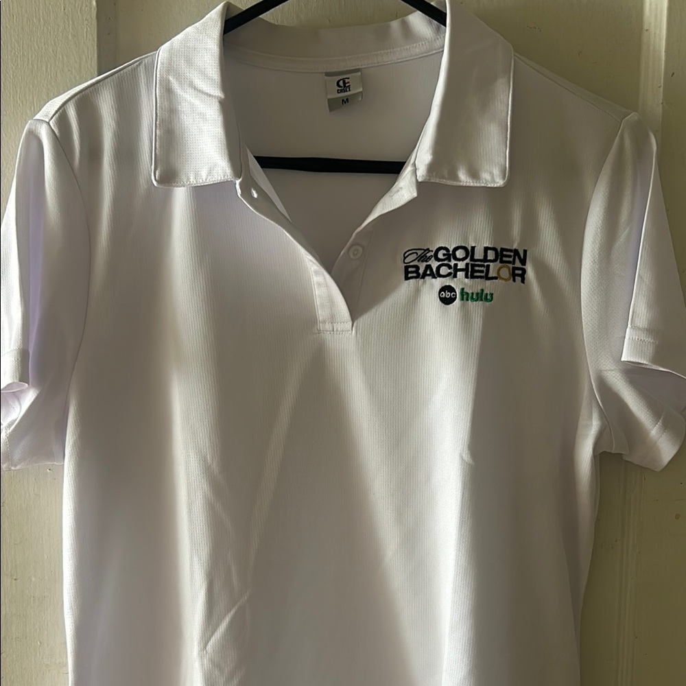 Golden Bachelorette White Polo Shirt with Logo